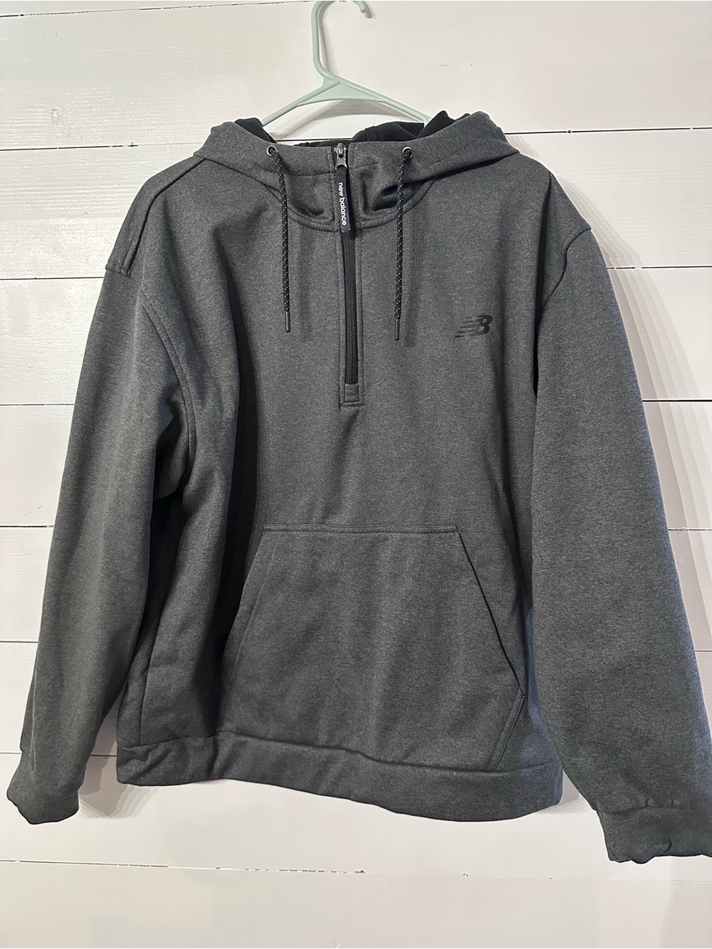 New Balance Men's Dark Charcoal Softshell Quarter-Zip Hoodie